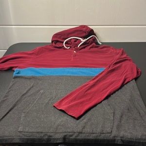 ARIZONA Jeans pull over hoodie shirt - red, tee shirt, soft, mens, long sleeve